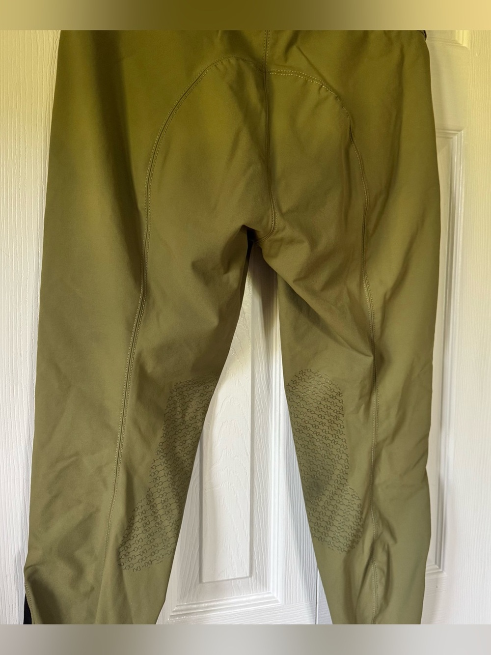 Women’s Olive Riding Breeches with Contrast Ankle Panels - Picture 4 of 8